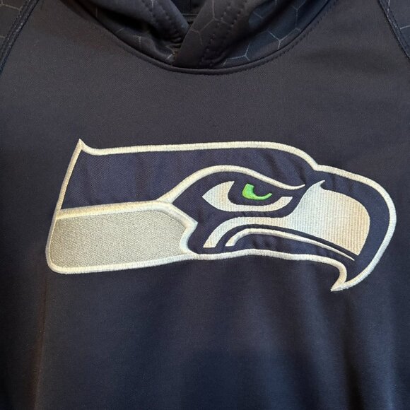Seattle Seahawks NFL Team Apparel Embroidered Hoodie Youth L 14/16 Blue  Logo - Picture 2 of 7